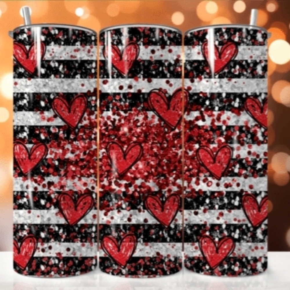 Heart Patterned Tumbler